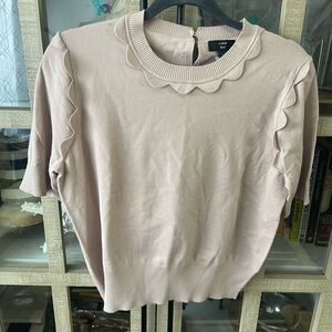 J. Crew Women's Scalloped Crew Neck Sweater - Light Pink